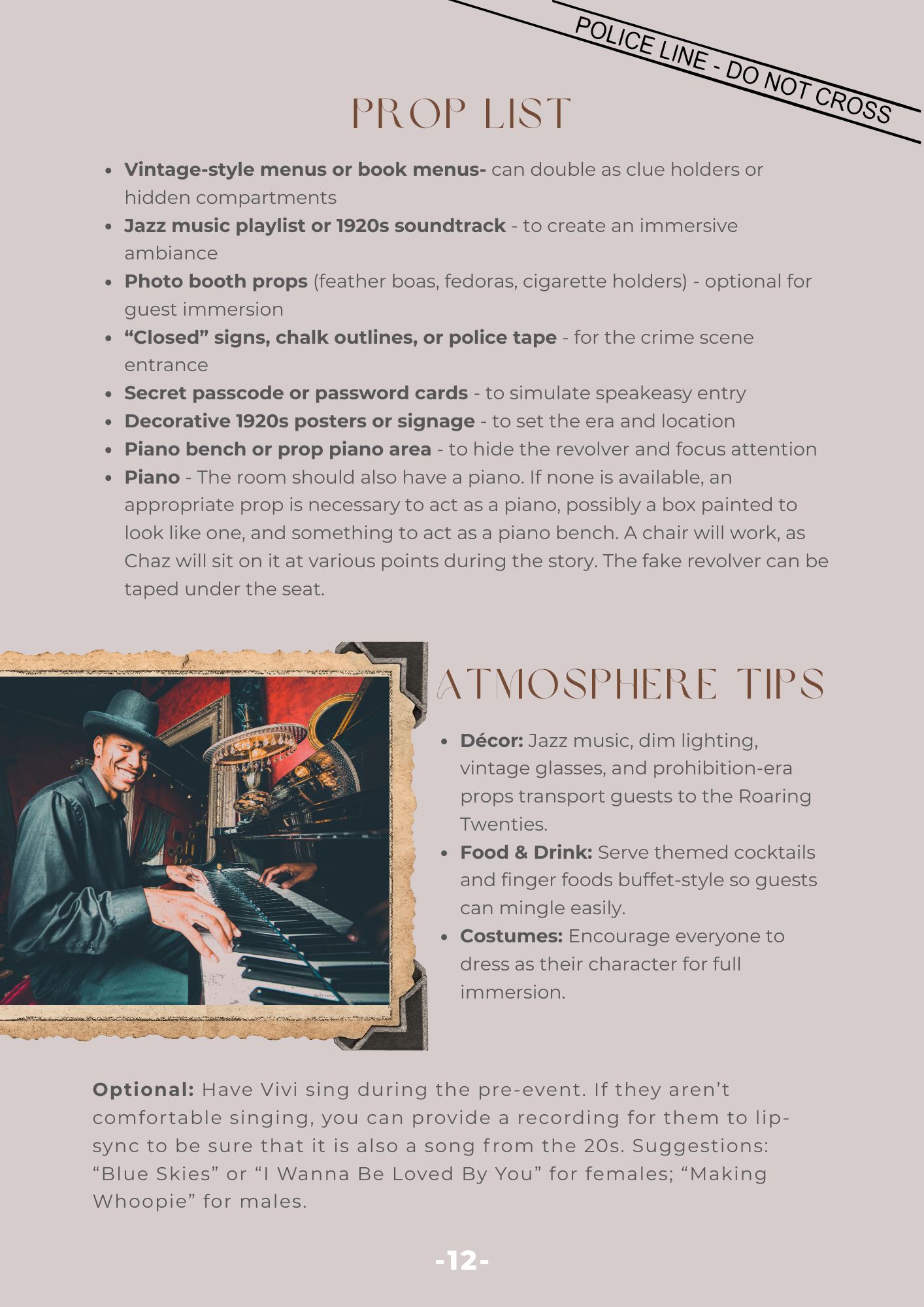 Murder at the Gilded Lily- A Jazz Era Whodunit Mystery Party Kit