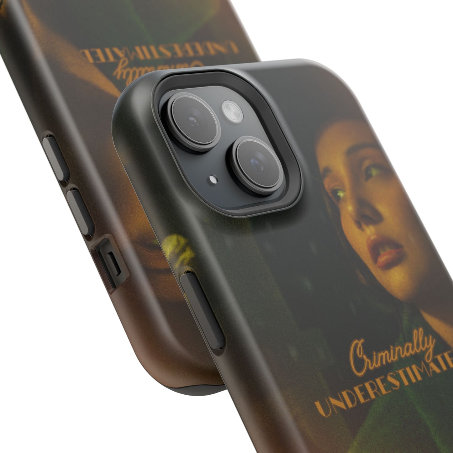 "Criminally Underestimated" Detective Noir iPhone 15 - Impact-Resistant Phone Case