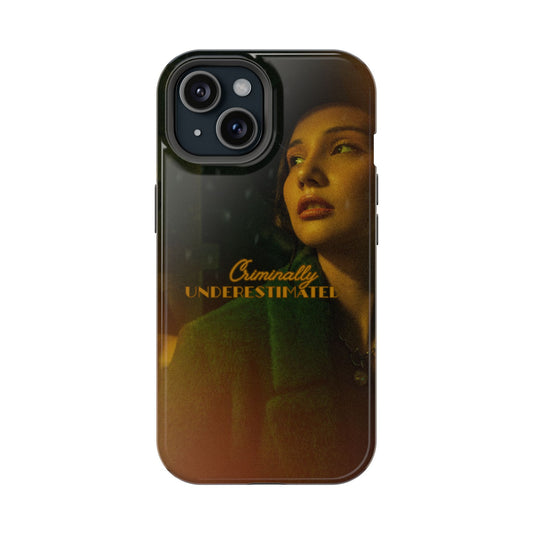 "Criminally Underestimated" Detective Noir iPhone 15 - Impact-Resistant Phone Case